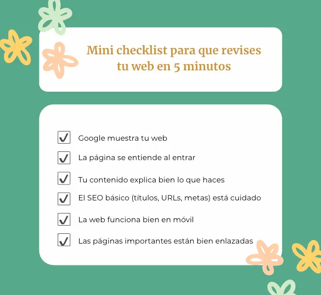 Mini checklist para revisar si tu web está preparada antes de empezar una estrategia SEO